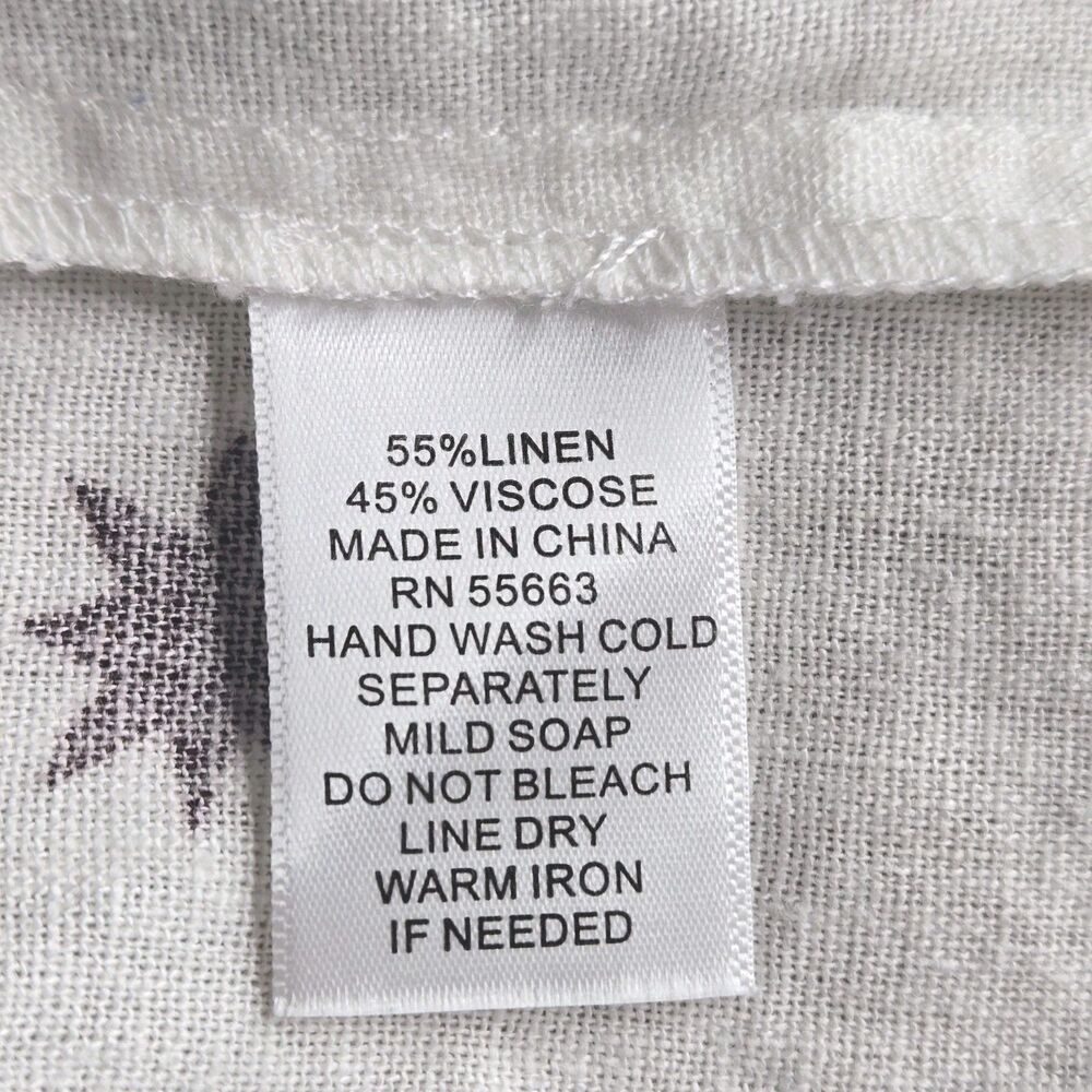 C&C California One Shoulder Linen Blend Coastal Shift Dress White S - Picture 12 of 12